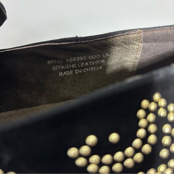 Asher Green Black Gold Studded Smoking Dress Loafers Size 13 Suede Leather main image 8